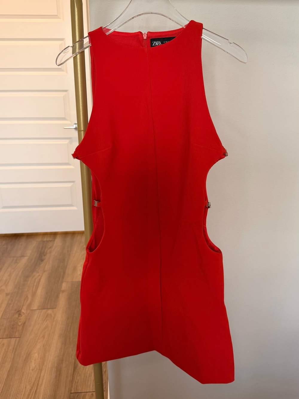 Zara Vibrant Red Cutout Mini Dress